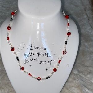 Red and Black Beaded Necklace